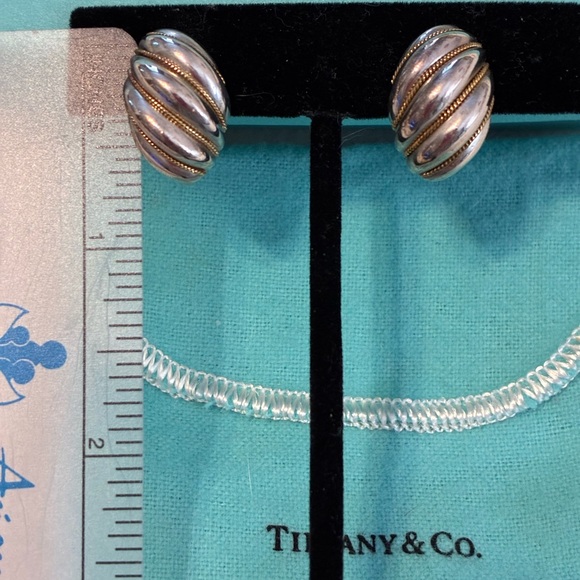 Tiffany & Co. Gold Rope and Sterling Silver Swirl Clip-On Earrings - Picture 9 of 9